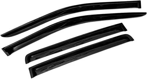 Vista 6 de Viseras de lluvia ahumadas con protección de ventilación de ventana fuera del canal compatibles con Jeep Compass 2007-2015