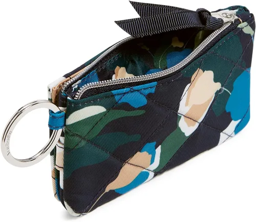 Vista 4 de Cartera de lujo de sarga con cremallera y protección RFID para mujer