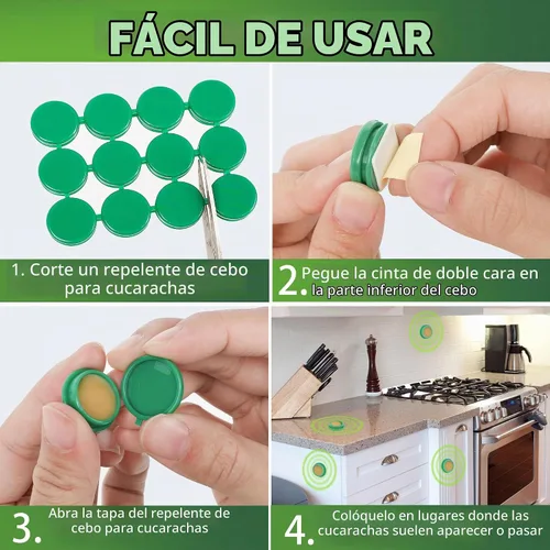 Vista 3 de 24 Pack de cebo de gel para cucarachas y asesino de cucarachas para interiores para el hogar, poderoso cebo repelente de cucarachas y trampa