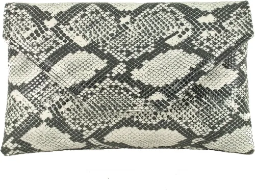 Vista 5 de LONI Bolso de embrague de piel de serpiente falsa con estilo grande para mujer