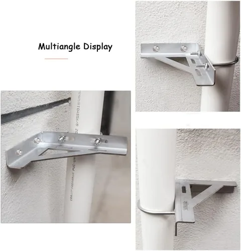 Vista 5 de Primst Soporte en L resistente, soporte de montaje en pared de acero inoxidable para montaje en techo, abrazadera de soporte triangular