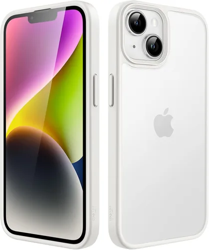 Vista 13 de JETech Funda mate para iPhone 14 de 6.1 pulgadas, a prueba de golpes, protección contra caídas de grado militar, cubierta trasera translúcida