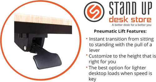 Vista 7 de Stand Up Desk Store - Carrito de escritorio neumático, de altura ajustable, con ruedas para computadora portátil, de pie