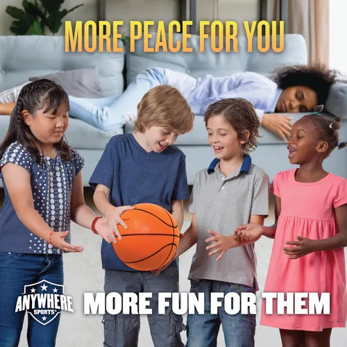 Vista 4 de Anywhere Ball, Silent Basketball, Airless Foam for Indoor Training, Dribbling, and Realistic Bounce