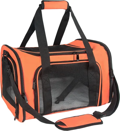 Vista 21 de Transportador de lados suaves para perros y gatos pequeños y medianos, aprobado por la aerolínea TSA, plegable, para mascotas, color negro