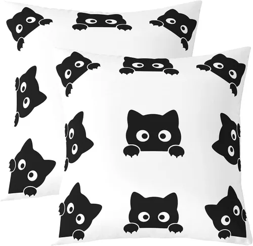 Vista 9 de Juego de 2 fundas de almohada con estampado de piel de vaca de 16"x16", fundas de cojín de piel de vaca para sala de estar, dormitorio, casa