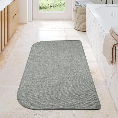 Vista 16 de YDKGL Alfombra de baño Half Circle, alfombras de baño finas antideslizantes A- Marrón a