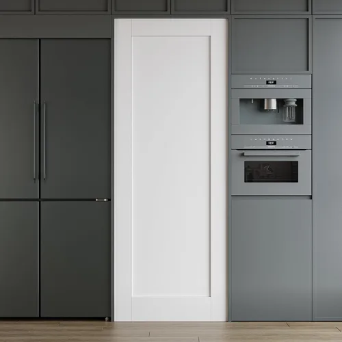 Vista 8 de WINSTELLAR - 1 panel estilo coctelera de 18 x 80 pulgadas, losa blanca imprimada para puerta interior de núcleo sólido, puerta de dormitorio