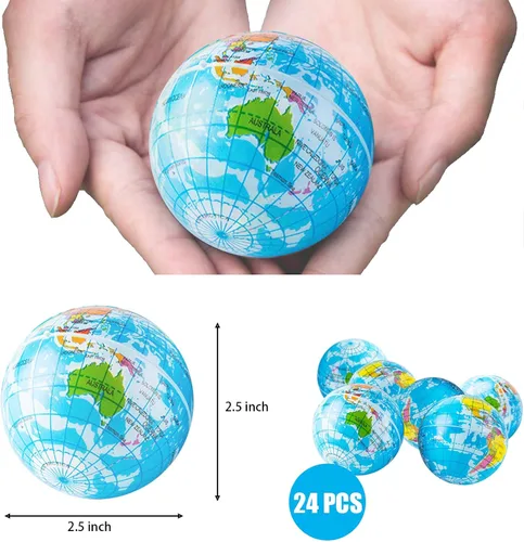 Vista 2 de 24 bolas de globo para apretar, bola hinchable de 2.5 pulgadas, bola blanda de tierra, minibolas de espuma para apretar
