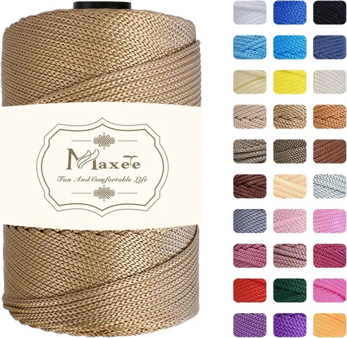 Vista 47 de Cordón de macramé de poliéster de alta calidad de 0.118 in × 218 yardas, 0.118 in, 100% polipropileno, ideal para ganchillo, ganchos de pared