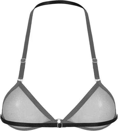 Vista 7 de Freebily Sujetador transparente para mujer con malla transparente sin forro
