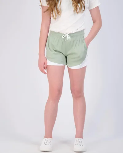 Vista 2 de Real Essentials Paquete de 4 pantalones cortos deportivos de malla para niñas con bolsillos