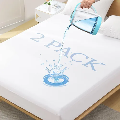 Vista 14 de Protector de colchón impermeable de tamaño individual - Funda ajustada para colchón, silenciosa, transpirable y lavable a máquina con bolsillos