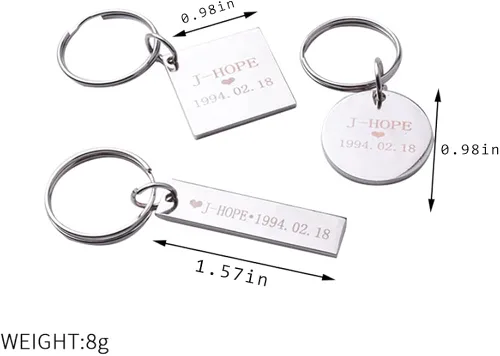Vista 7 de Llavero BTS Bangtan Boys Army Jewelry of Lover Fans regalo ARMY Bangtan Boys llave de acero inoxidable regalo de cumpleaños