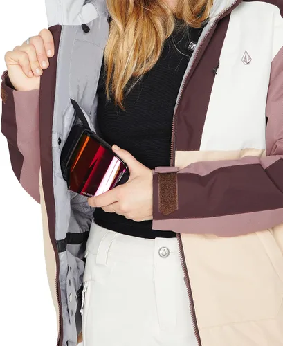 Vista 7 de Volcom Rossland - Chaqueta con capucha para mujer con aislamiento para snowboard y esquí