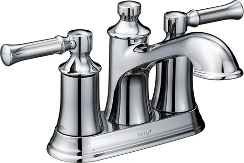 Vista 8 de Moen Dartmoor 6802BZG - Grifo de lavabo de baño tradicional de dos manijas dorado bronce
