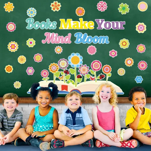 Vista 7 de Reading Makes Your Mind Bloom - Juego de tablones de anuncios para aula, decoración de primavera para decoración de boletines de primavera