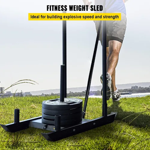 Vista 2 de VEVOR Weight Training Pull Sled, Fitness Strength Speed Training Sled, Steel Power Sled Workout Equipment for Athletic Exercise and Speed Improvement