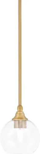 Vista 188 de Toltec Lighting Tallo Colgado Mini colgante, acabado de cobre negro, 3.5" cuadrado humo burbuja vidrio