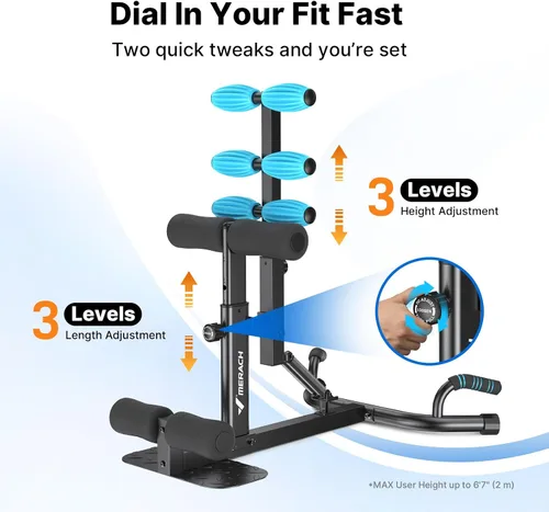 Vista 6 de MERACH Deep Squat Machine for Women, Adjustable Glutes Trainer Machine, Core & Leg Exercise, Push Up Board Workout Equipment at Home Gym