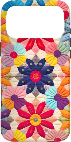 Vista 22 de Quilting Flower Blooms Quilt Pattern Case for iPhone 17