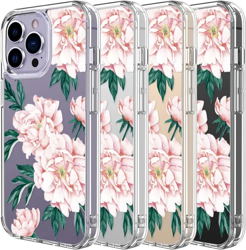 Vista 7 de LUHOURI Funda para iPhone 15 Pro Max con protector de pantalla, transparente de acrílico, diseños de moda para mujeres y niñas, funda protectora a