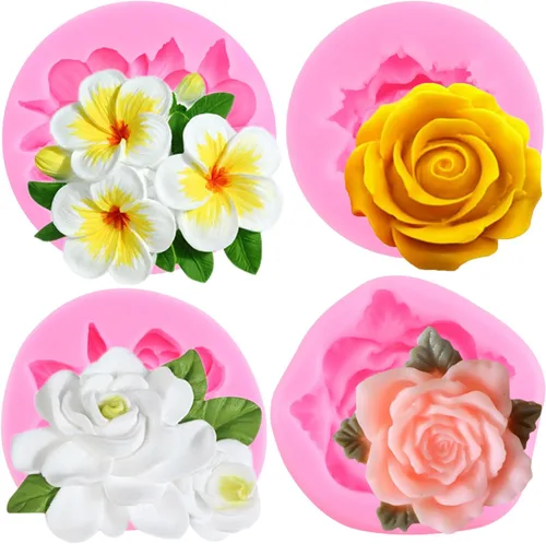 Vista 10 de Zixiang Bloom - Molde de silicona con diseño de flores de rosas 3D, para decoración de pasteles, jabón, velas, caramelos, chocolate, polimérico