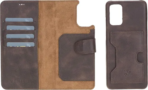 Vista 76 de Venito Florence - Funda de piel compatible con Samsung Galaxy S9, extra segura con bloqueo RFID, cartera desmontable para teléfono (gris decolorado)