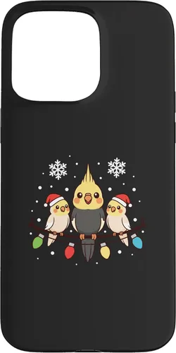 Vista 31 de Bird Cockatiel Holiday Trio Perched Cartoon Cheer Case for iPhone 16