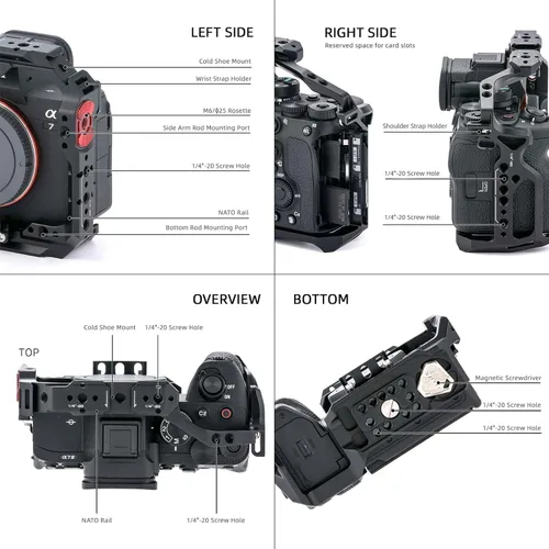 Vista 2 de Tilta Jaula completa para cámara compatible con Sony A7 IV, a1, S3, R4, 73, R3, A9 Negro
