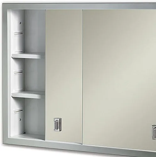 Vista 2 de Jensen B703850 Contempora - Botiquín de 2 puertas, 24 pulgadas por 19 pulgadas, acero inoxidable