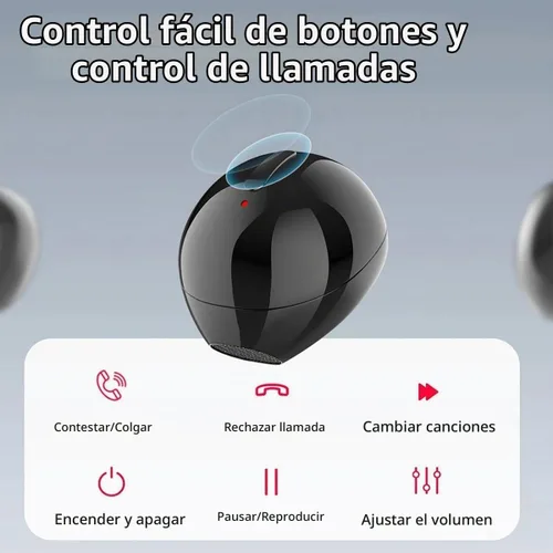 Vista 5 de Auriculares inalámbricos Bluetooth invisibles para dormir de lado, auriculares invisibles más pequeños, cómodos con bloqueo de ruido, auriculares