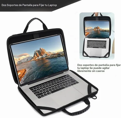 Vista 6 de Funda rígida para laptop para hombres y mujeres con correa para el hombro