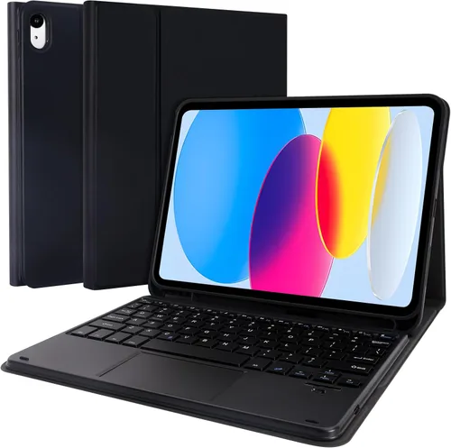 Vista 23 de LAMA Funda con Teclado Touchpad para iPad (A16) 11ª generación 2025/10ª generación 2022, funda tipo folio con soporte para lápiz, trackpad