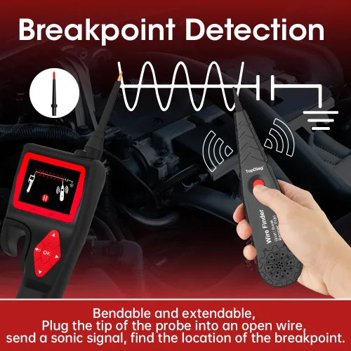 Vista 6 de Kit de sonda de circuito de potencia P200, probador de circuito automotriz de 9-30V, buscador de disyuntores, multímetro/componente