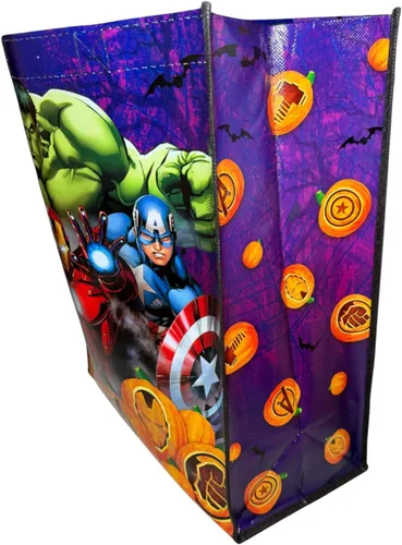 Vista 2 de Legacy Licensing Partners Marvel Avengers with Hulk, Ironman, Thor y Capitán América Bolsa de mano reutilizable grande coleccionable de Halloween