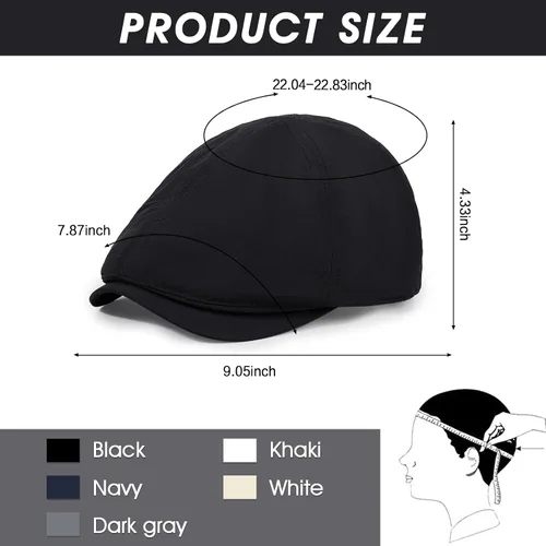 Vista 2 de 3Pcs Quick Dry Newsboy Hat for Men Women Cool Adjustable Flat Cap