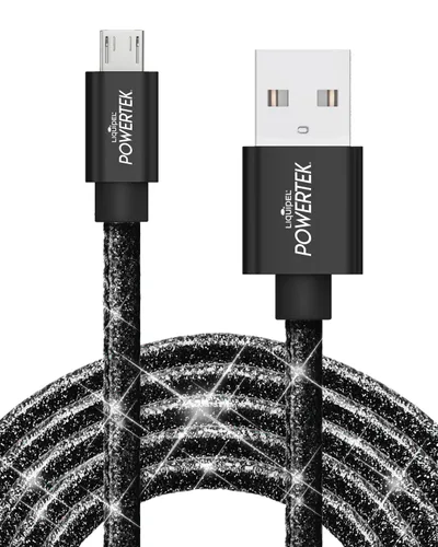 Vista 7 de Liquipel Powertek - Cable de carga micro USB para teléfonos celulares y dispositivos electrónicos, 6 pies (negro)