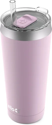 Vista 6 de Ello Beacon - Vaso de acero inoxidable aislado al vacío con tapa deslizante y popote opcional