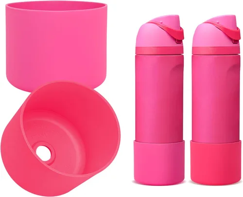 Vista 17 de 2 botas de silicona compatibles con Owala FreeSip de 24 onzas, funda protectora superior para botella de agua, reducción de ruido, cubierta inferior