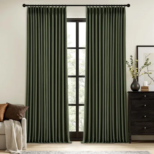 Vista 16 de MIULEE - Cortinas de lino beige con pliegues a presión 100% opacas para dormitorio, cortinas de ventana con memoria y bloqueo de luz para oscurecer