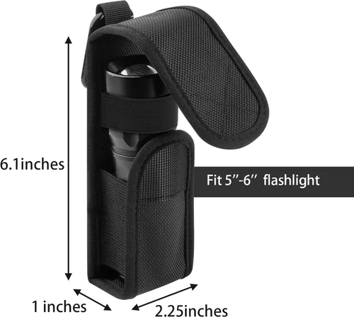 Vista 2 de Xxerciz Funda táctica para linterna, cinturón de servicio táctico Molle con mosquetón, bolsa de transporte de nailon 1680D para camping, caza