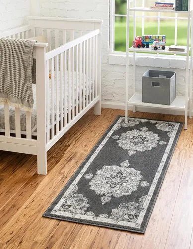 Vista 21 de Unique Loom Parker Collection - Alfombra de área Kokulu (2 x 3 pies, rectangular, aguamarina/beige)