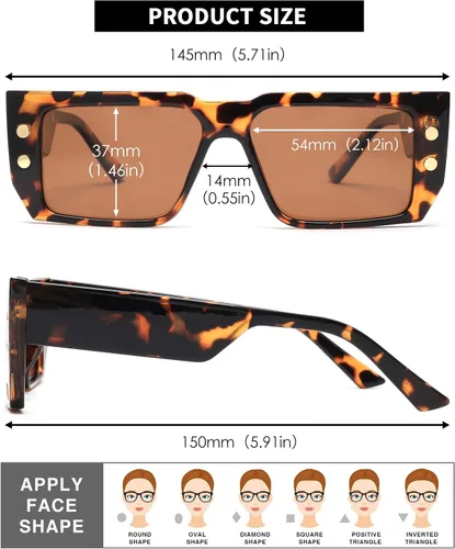 Vista 6 de JIM HALO Gafas de sol rectangulares para mujeres y hombres, lentes de conducción polarizados retro de los años 90, estilo vintage, marco cuadrado
