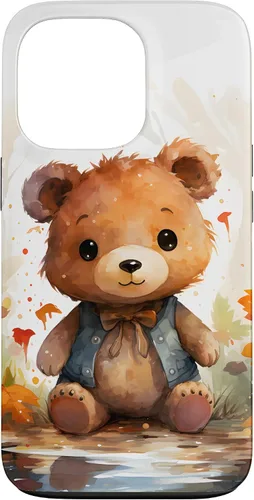 Vista 10 de Funda de oso de peluche con chaleco para iPhone 17