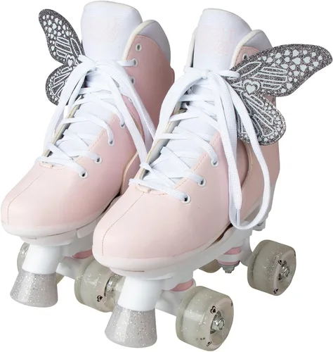Vista 9 de Circle Society Adjustable Kids Roller Skates, Sizes 12-3 & 3-7 US, Indoor & Outdoor Roller Skates, Comfortable Lace-Up Design for Beginners, Fun