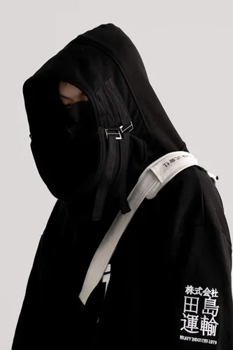 Vista 6 de MFCT Sudadera bordada I-tech con capucha de embudo para hombre