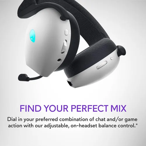 Vista 7 de Alienware AW720H Auriculares inalámbricos para juegos de modo dual - Sonido espacial Dolby Atmos, inalámbrico 2.4 GHz, cable de conector de 0.138