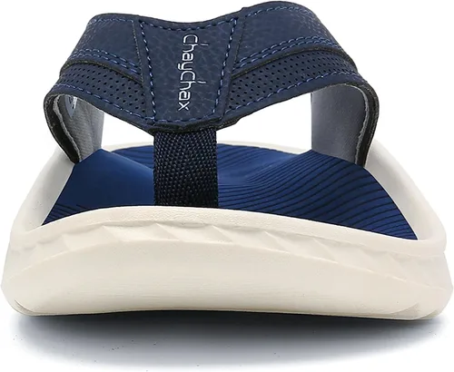 Vista 5 de ChayChax Men's Flip Flops Arch Support Beach Sandals Outdoor Sport Thong Sandal with Soft Footbed