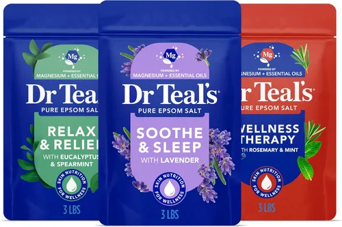 Vista 11 de Dr Teal's - Solución de baño de sal de Epsom, Calma y sueño, lavanda, 3 libras